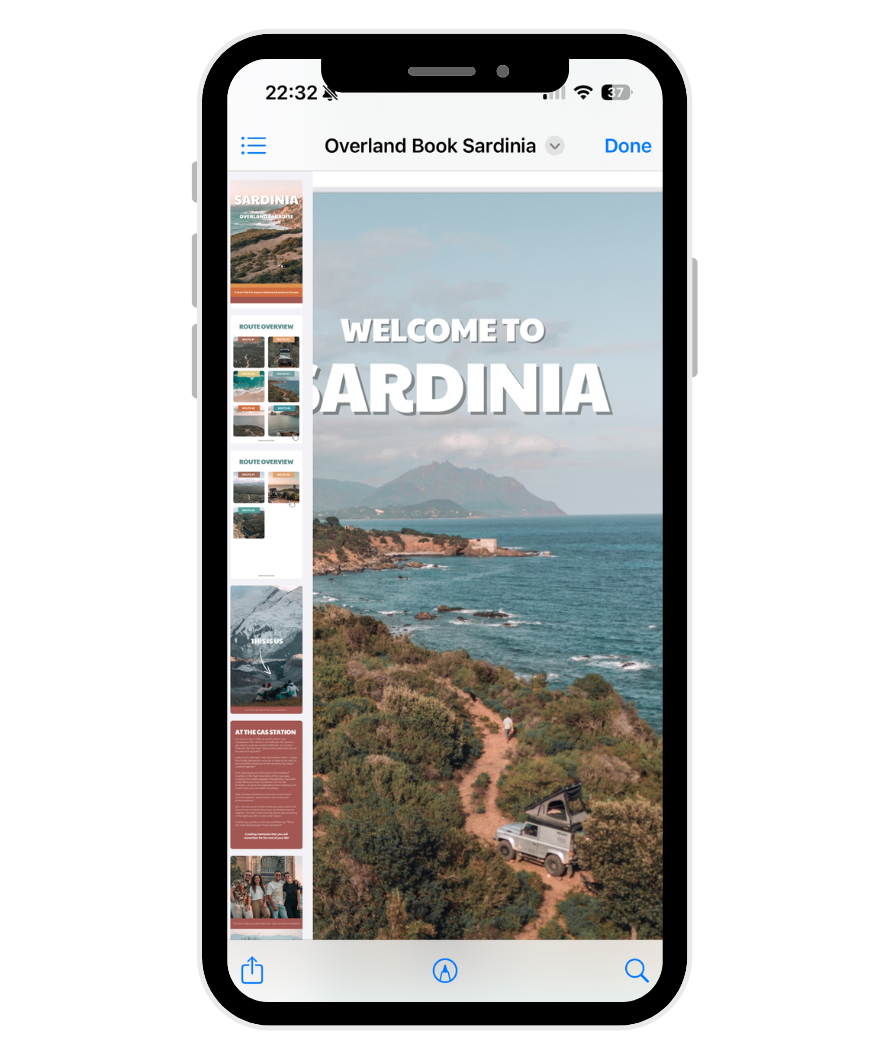 screenshot of Sardinia overland guide follow our tracks